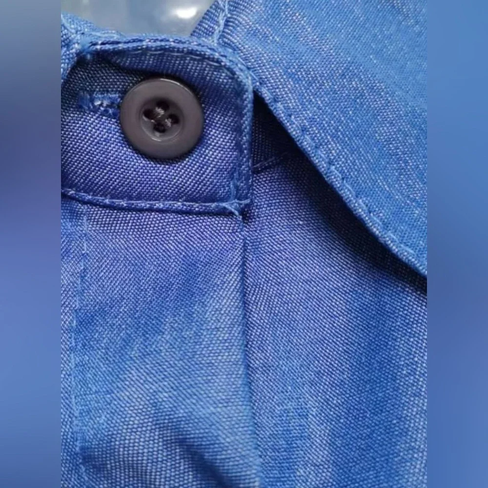 Full Size Button-Down Maxi Denim Dress Plus Size